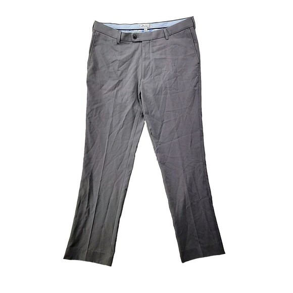 Peter Millar Men 36/32 Gray Flat Front Chino Slash Pockets Trouser Golf Business - Picture 1 of 10